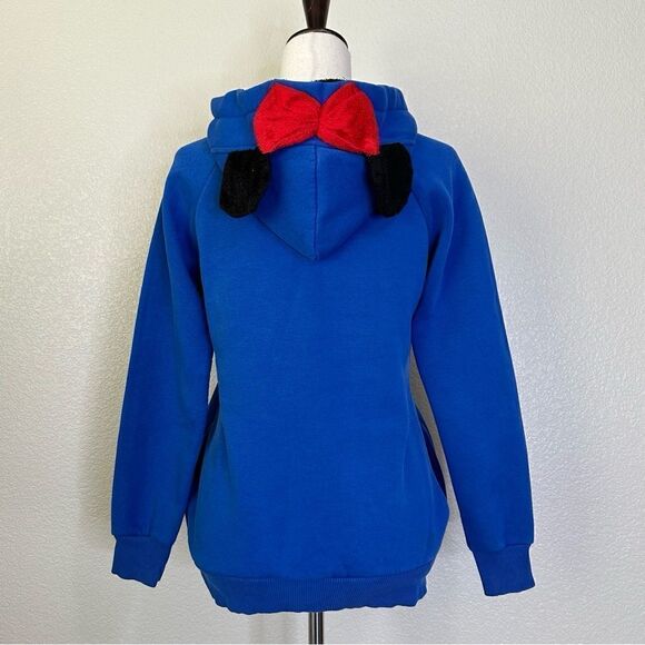 Minnie Mouse Ear Hoodie Blue Pullover Sweatshirt - Picture 7 of 13